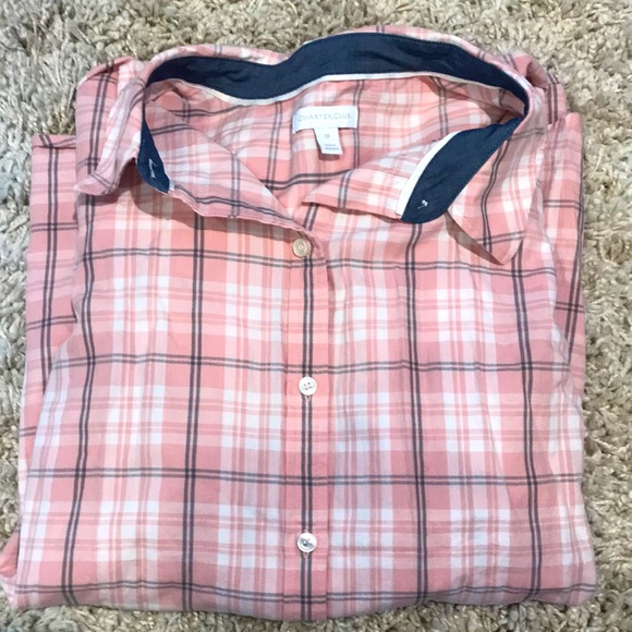 Charter Club Tops - Charter Club Plus-Size Button-Down Top